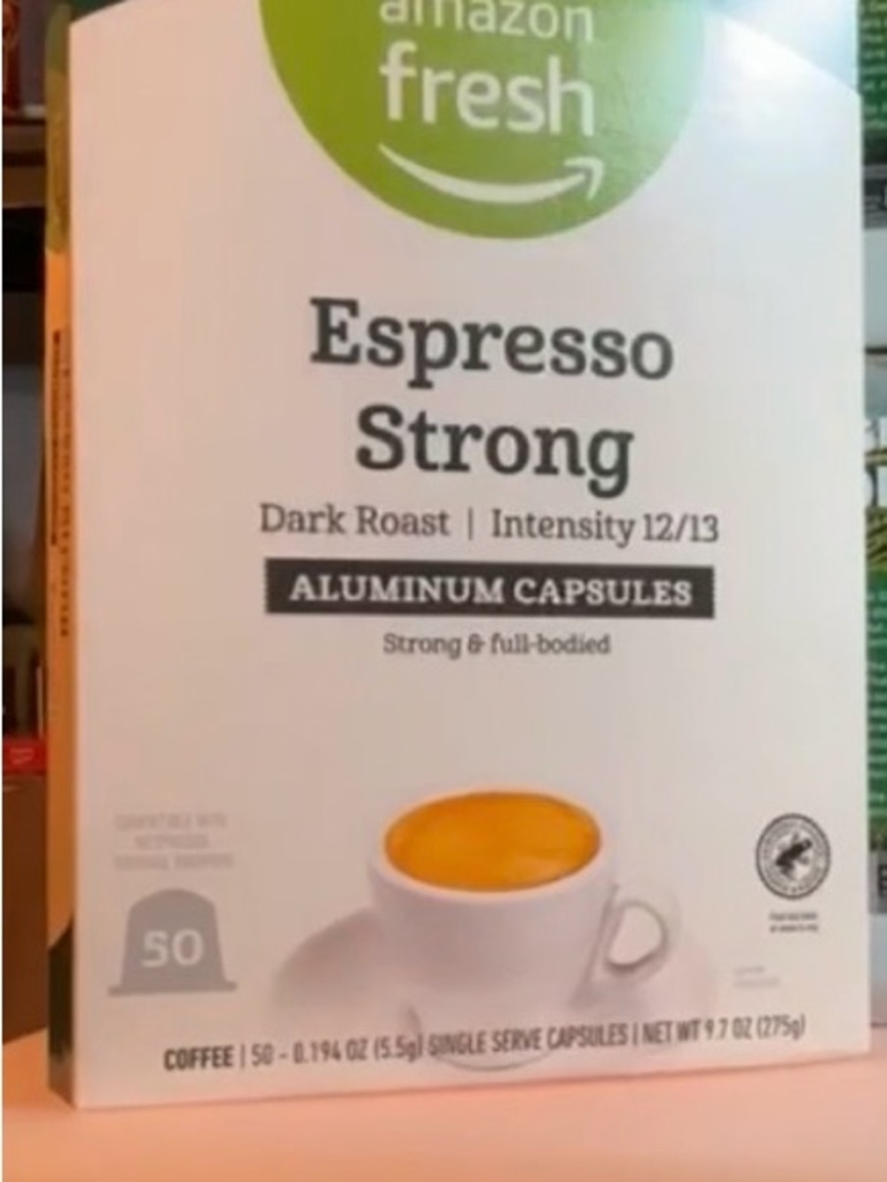 Amazon Fresh Espresso Strong Aluminum Capsules 50 ct